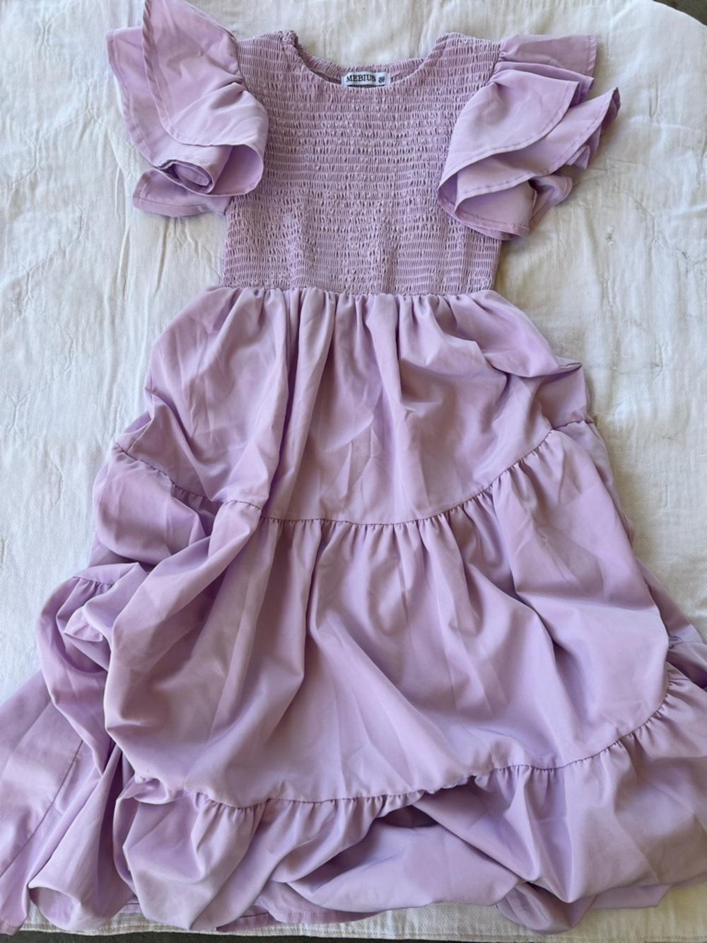 Girls' Lavender Smock-Top and Ruffle Tiered Dress size 10